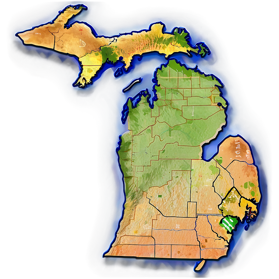 Thin Michigan Borderline Png 06262024