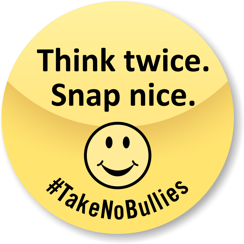 Think Twice Snap Nice Anti Bullying Sticker