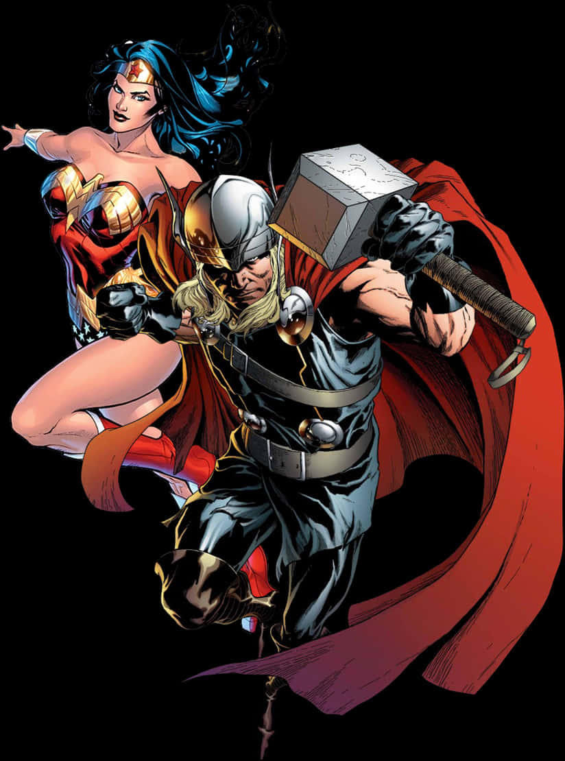 Thor_and_ Wonder_ Woman_ Crossover_ Art