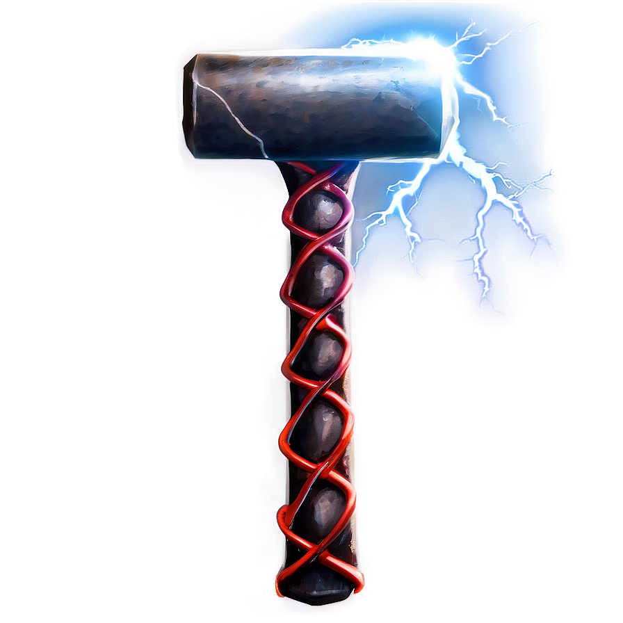 Thor Hammer With Lightning Png 06122024