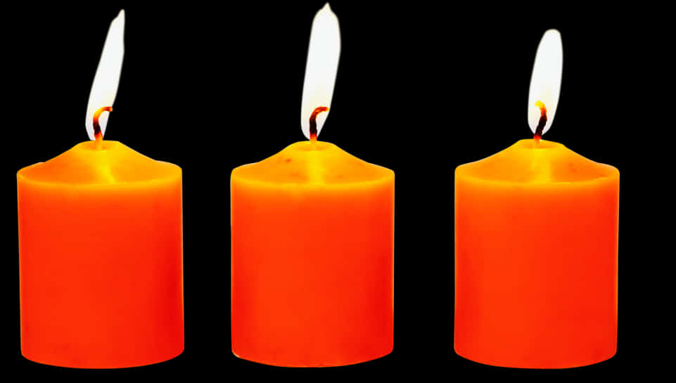 Three Lit Orange Candles