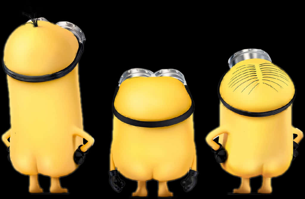 Three Minions Back View