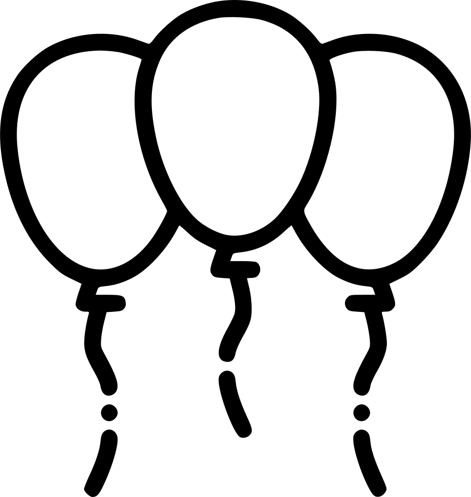 Three Outlined Balloons Graphic