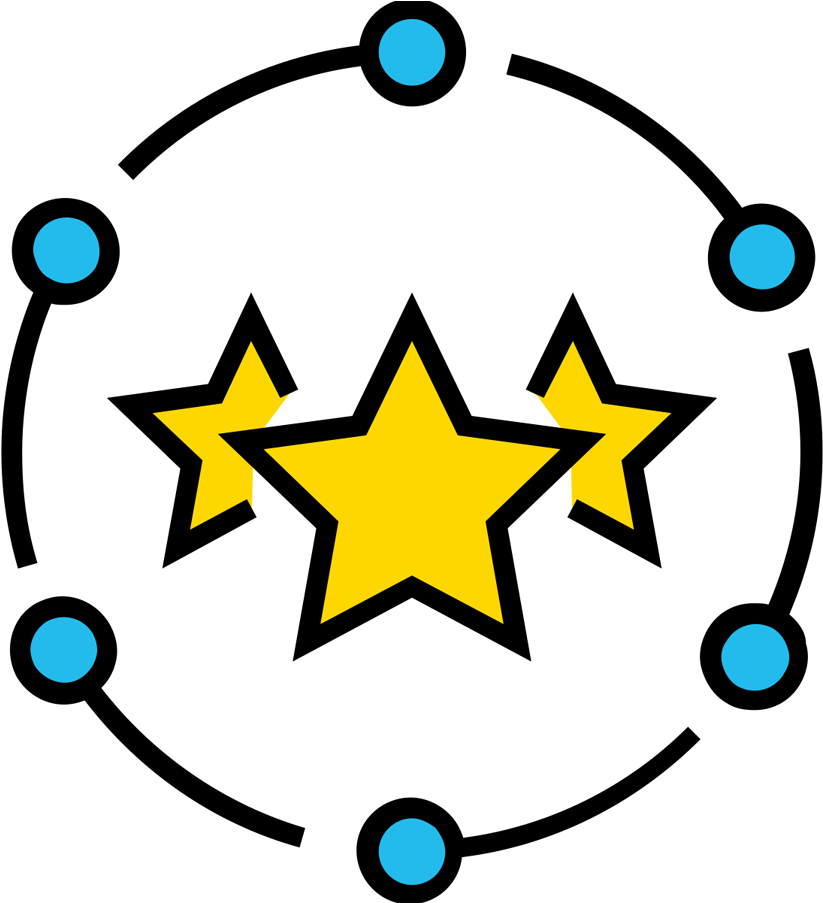 Three Stars Network Graphic