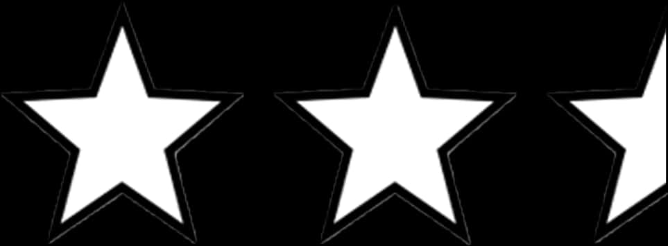 Three White Stars Black Background