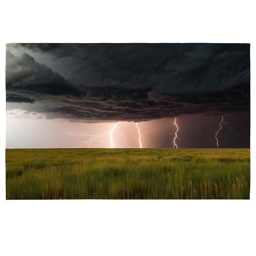 Thunderstorm Over Prairie Landscape Png Lve71