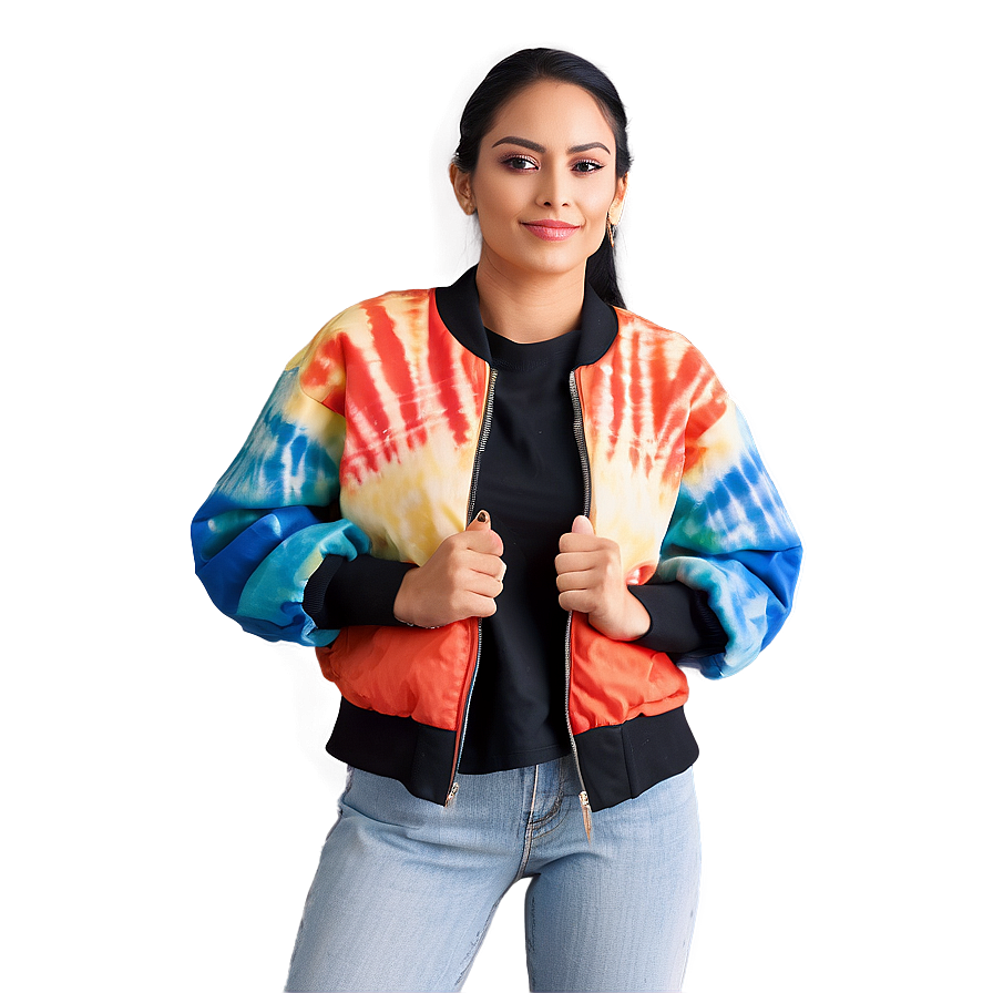 Tie-dye Bomber Jacket Colorful Png Nuc98