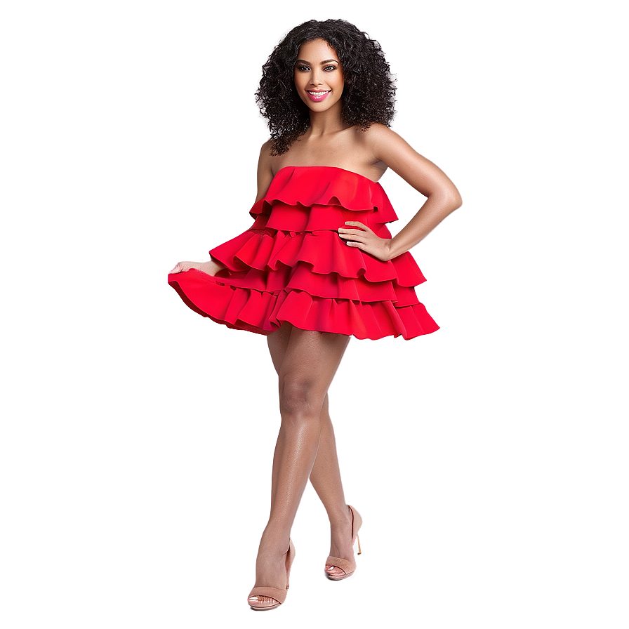 Tiered Ruffle Dress Png 44