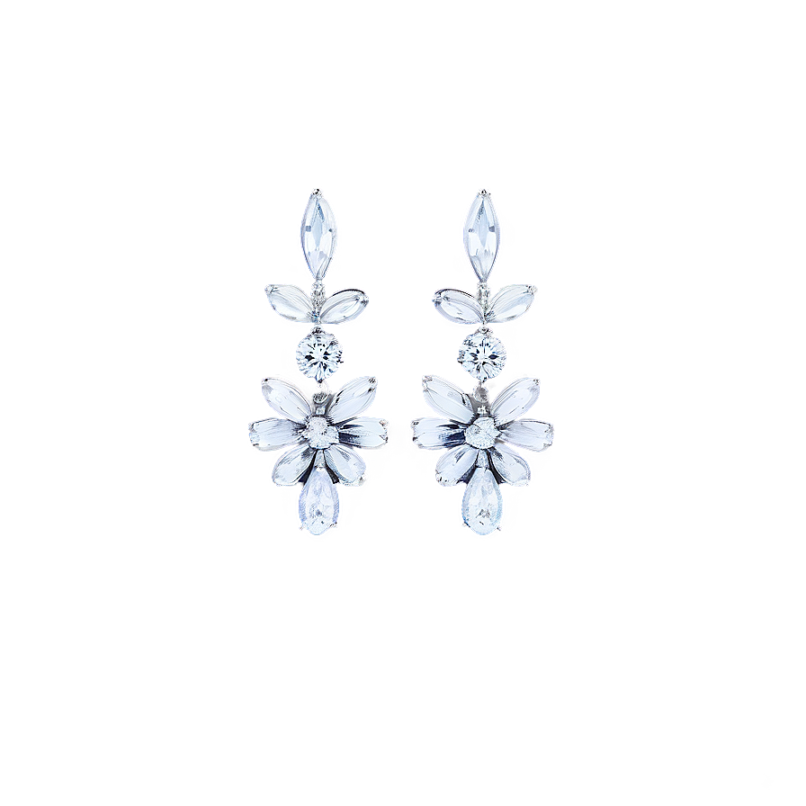 Tiffany Paper Flowers Diamond Drop Earrings Png Svf