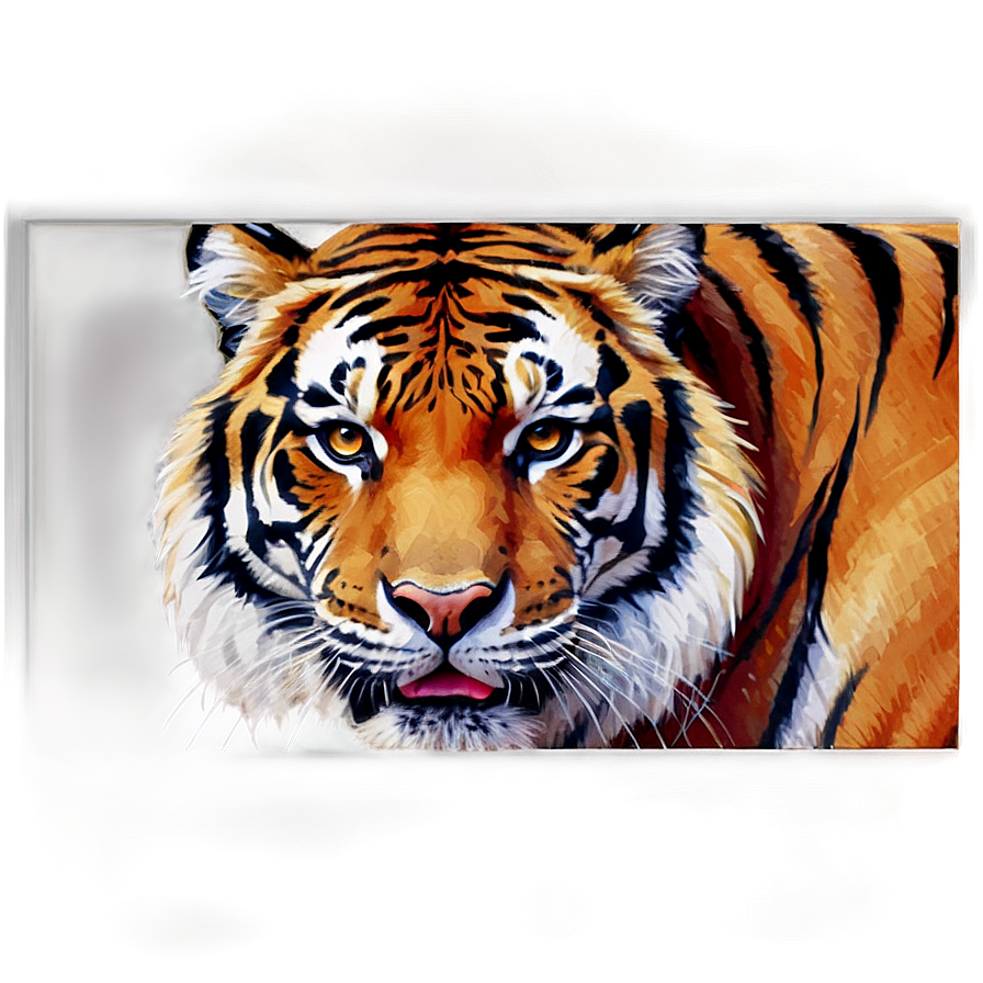 Tiger Face Watercolor Effect Png 40