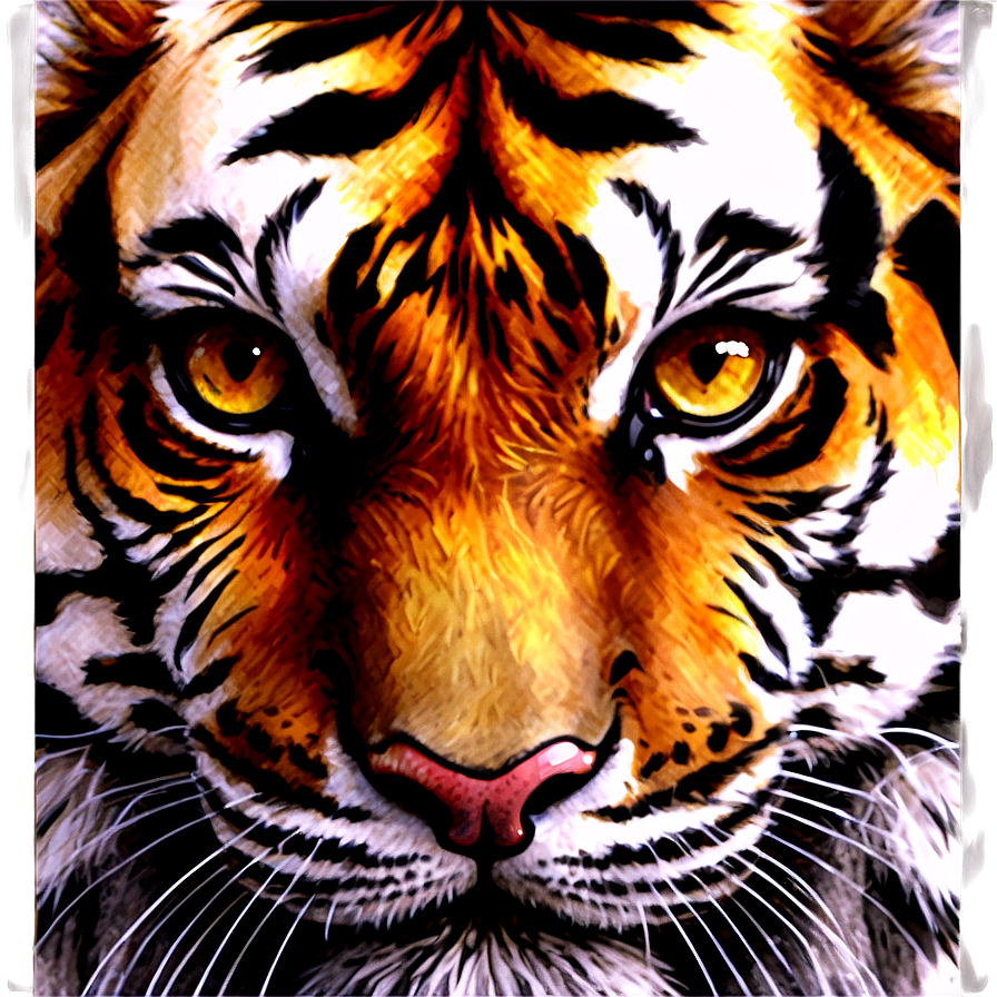 Tiger Face Watercolor Effect Png 53