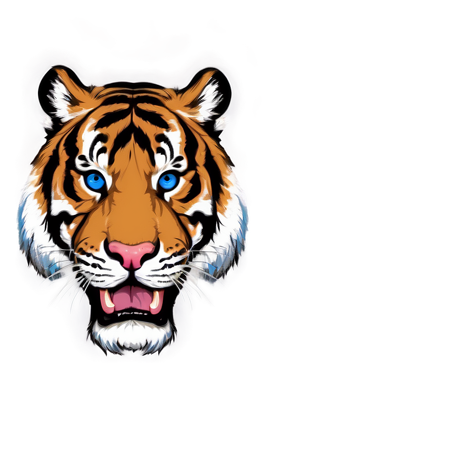 Tiger Face With Blue Eyes Png Dte