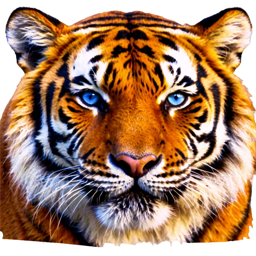 Tiger Face With Blue Eyes Png Frp