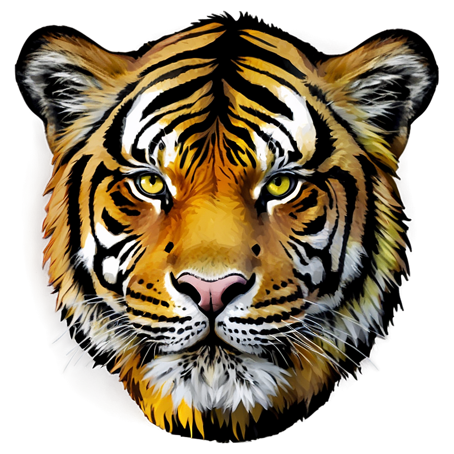 Tiger Face With Crown Png Vwx