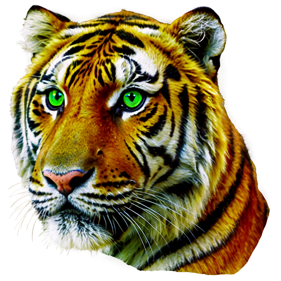 Tiger Face With Green Eyes Png Mvl