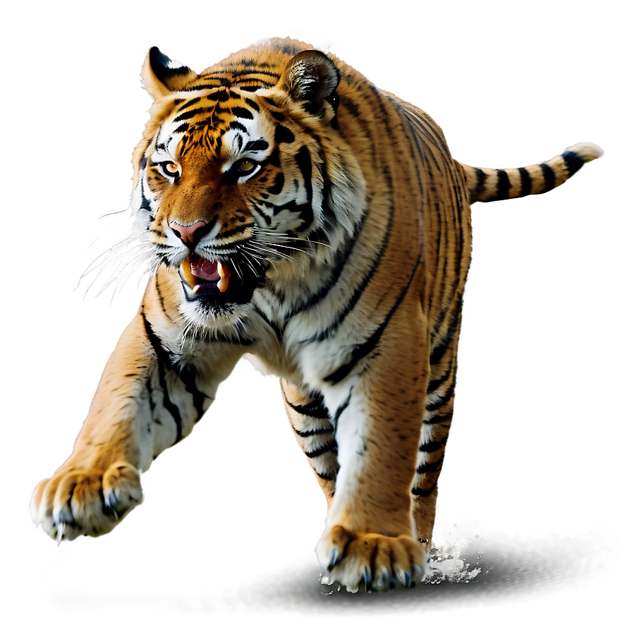 Tiger In Attack Mode Png 06252024