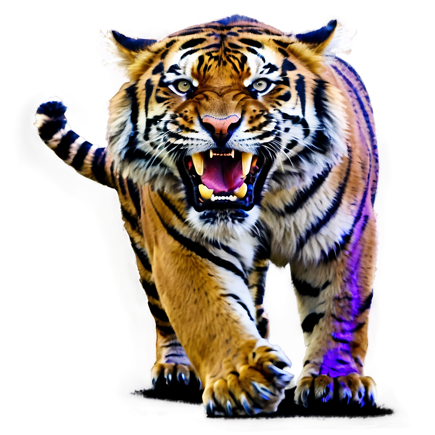 Tiger In Furious Stance Png Hlu21