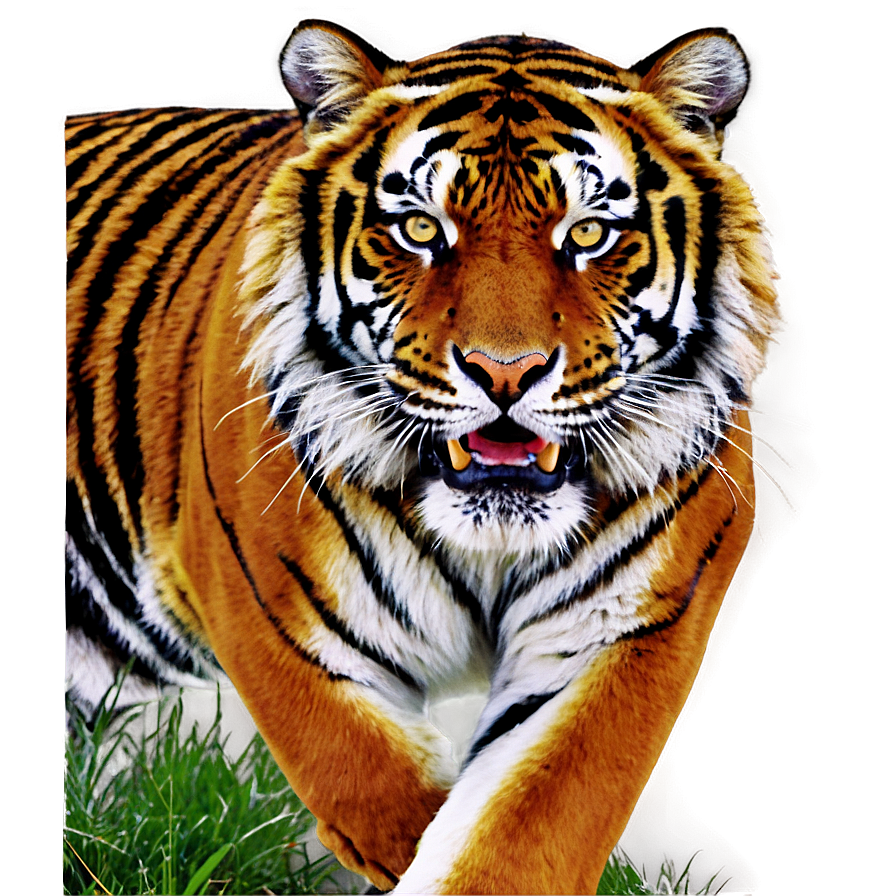 Tiger In Furious Stance Png Vay