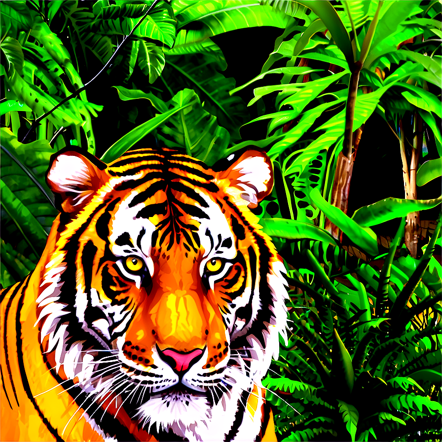 Tiger In Jungle Png 05032024