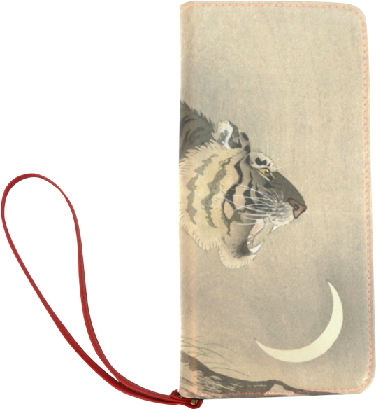 Tiger Print Walletwith Red Strap