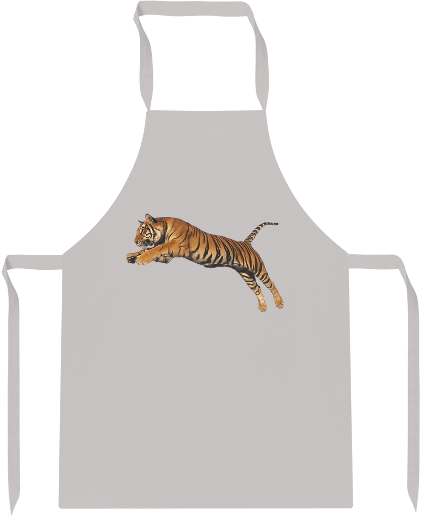 Tiger Print White Apron