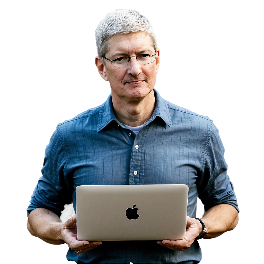 Tim Cook With Macbook Png Mpr