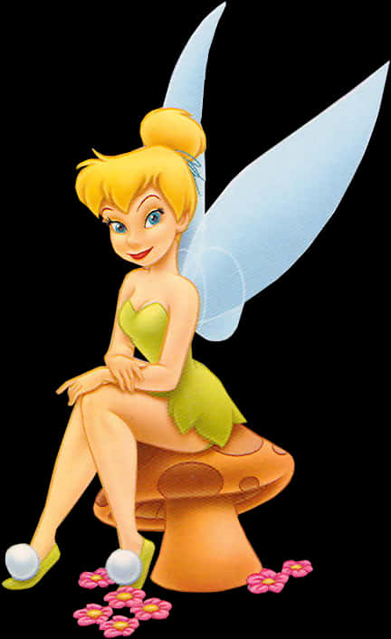 Tinkerbell Sittingon Mushroom