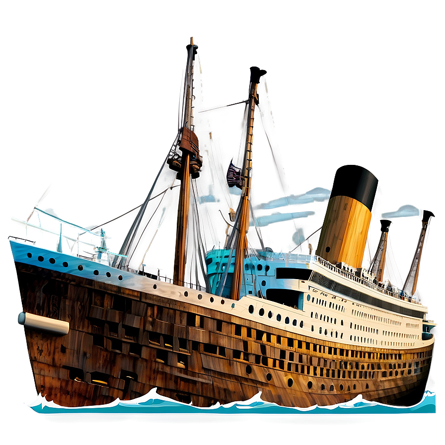 Titanic Shipwreck Art Png Xuv