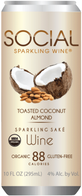 Toasted Coconut Almond Sparkling Sake Wine Can