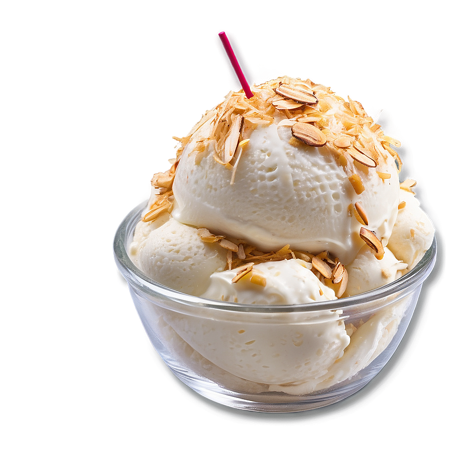 Toasted Coconut Ice Cream Sundae Png Wpd