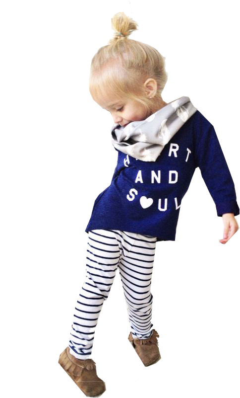 Toddlerin Striped Pantsand Blue Sweater