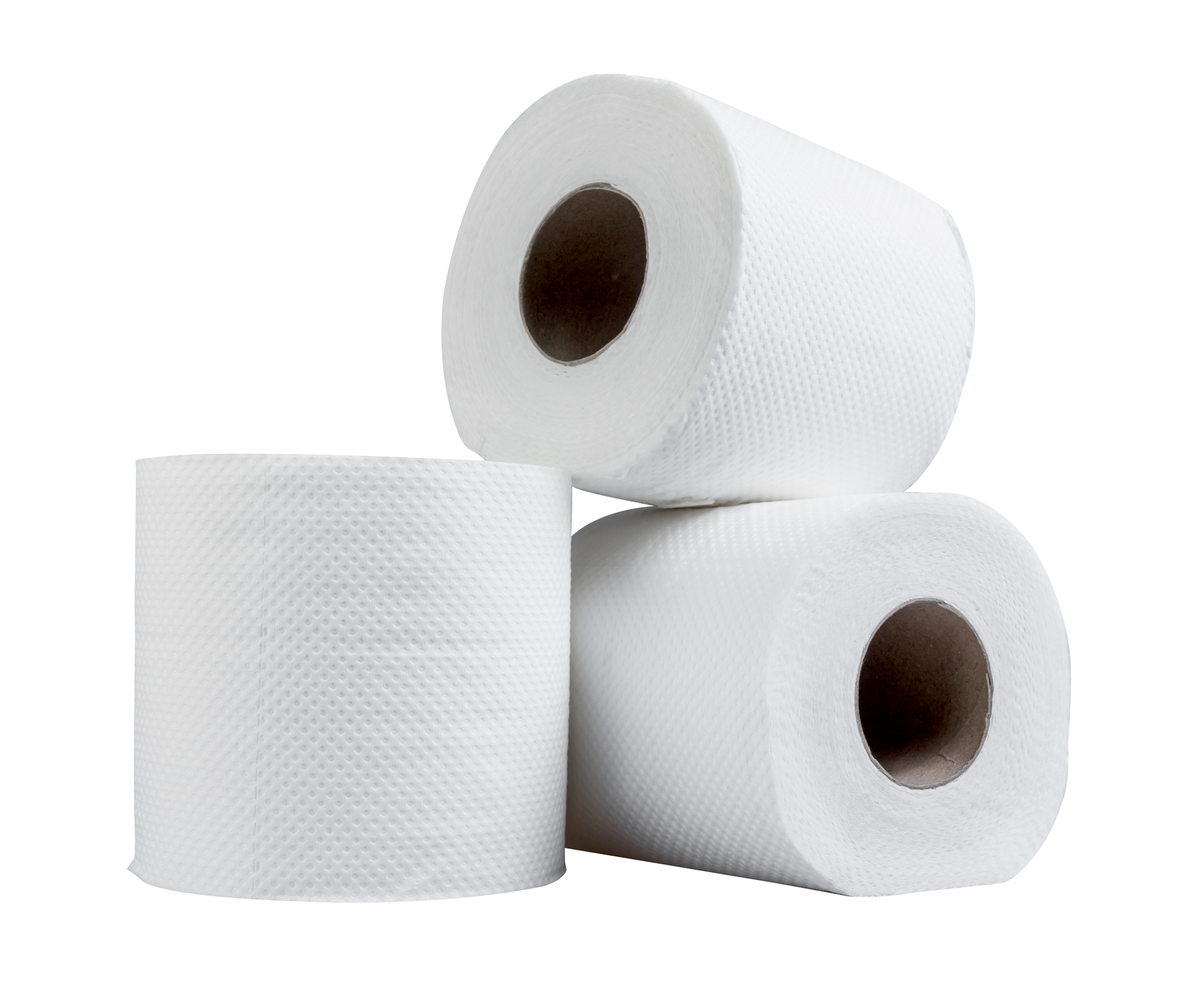 Toilet Paper Rolls Isolatedon Gray Background