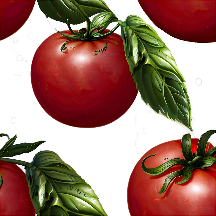 Tomatoes With Basil Png 98