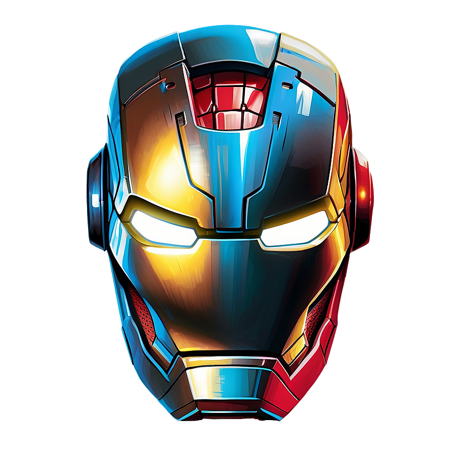 Tony Stark's Iron Man Helmet Drawing Png 7