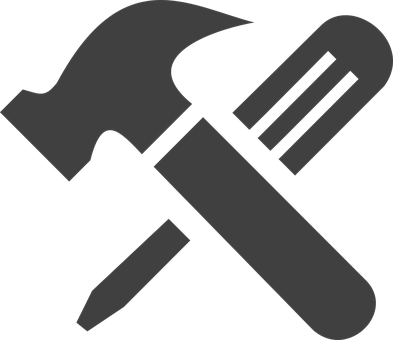 Tools Icon Hammer Screwdriver Silhouette