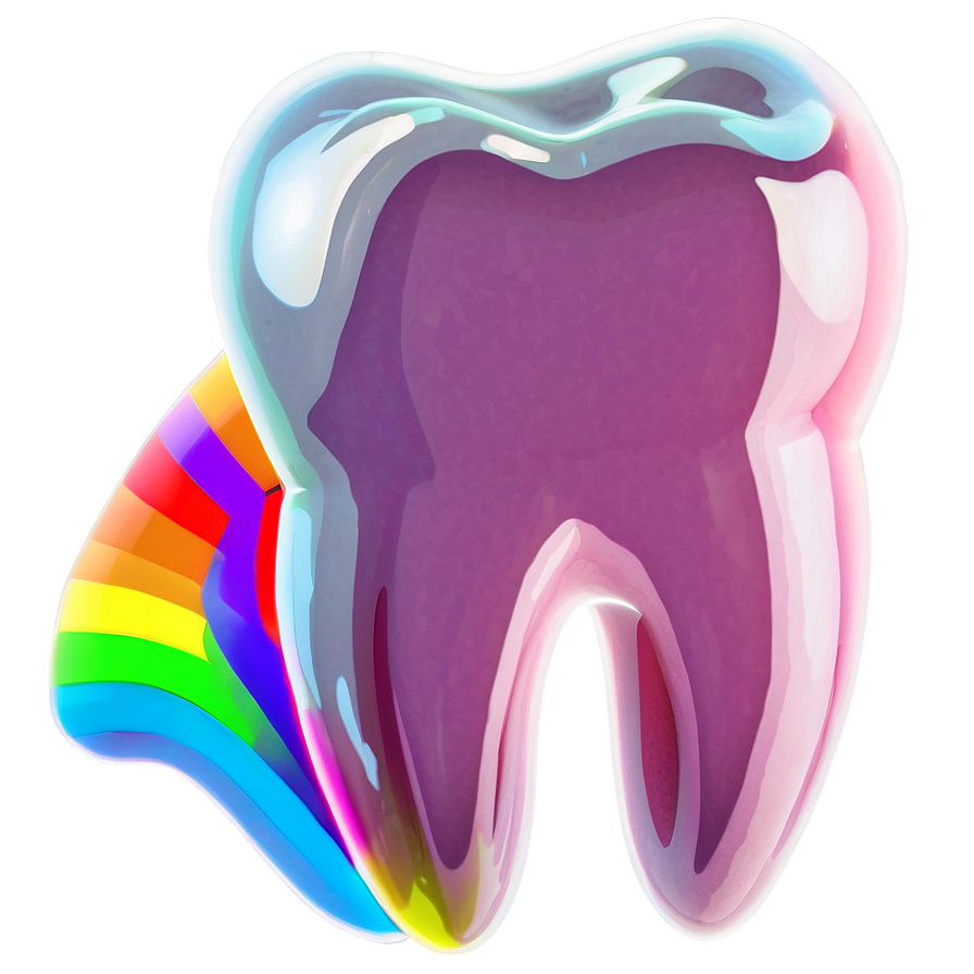 Tooth With Rainbow Clipart Png Nnr