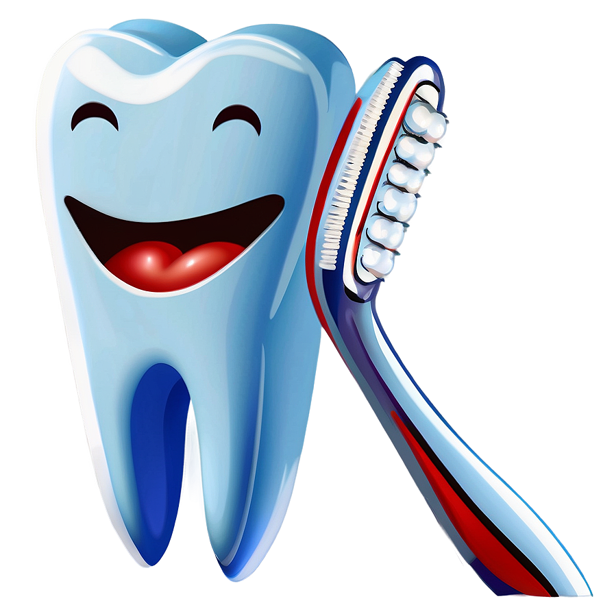 Tooth With Toothbrush Clipart Png 06272024