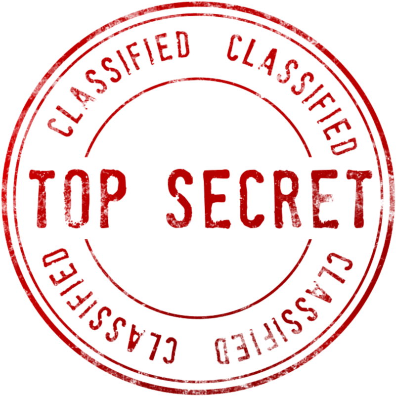 Top Secret Stamp Red Background