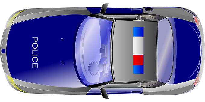 Top View Police Car Illustration