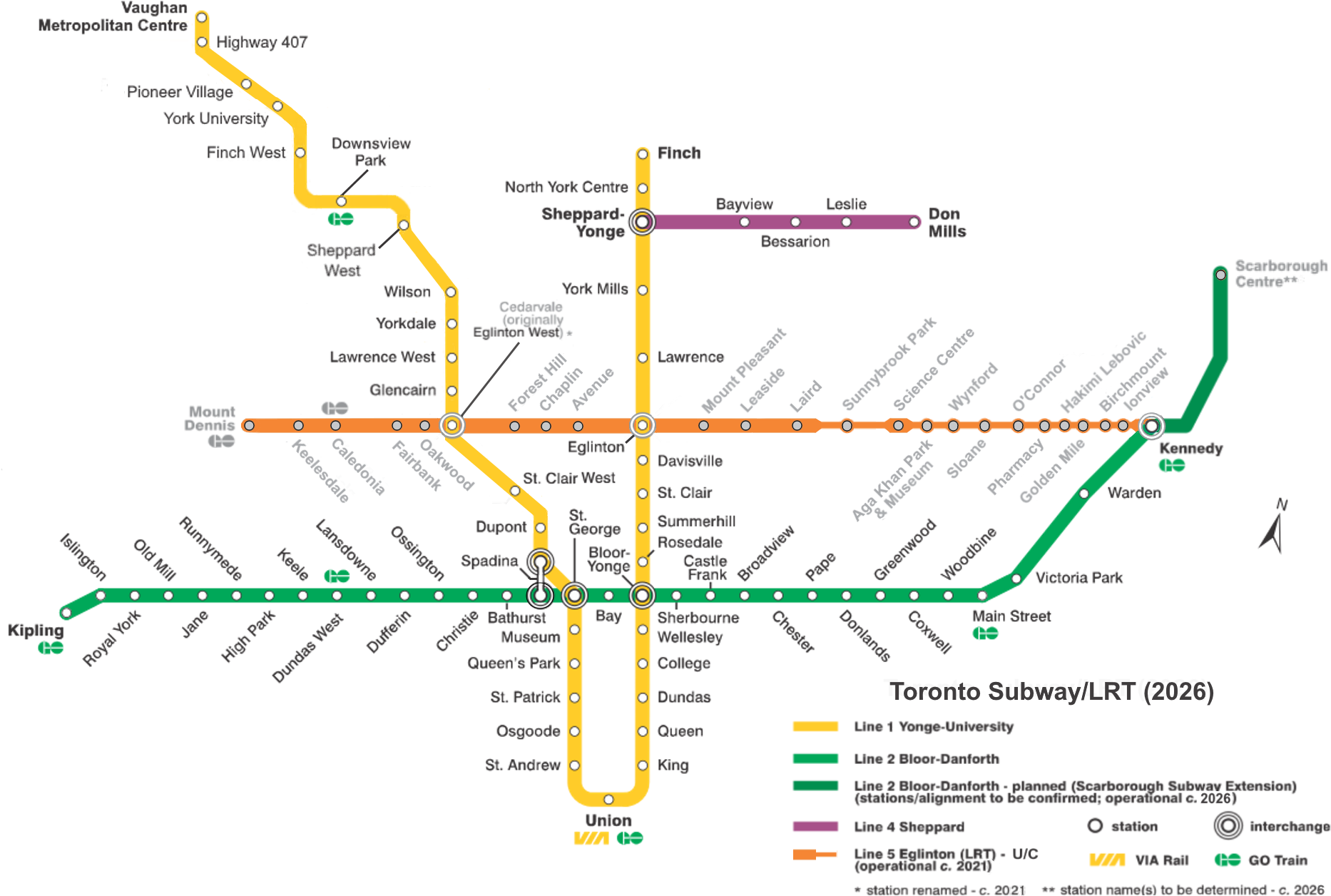 Toronto Subway Map2026