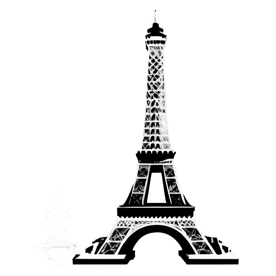 Torre Eiffel Black And White Png 06262024