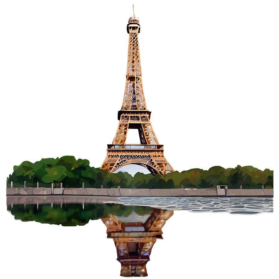 Torre Eiffel Reflection In Water Png Gif68