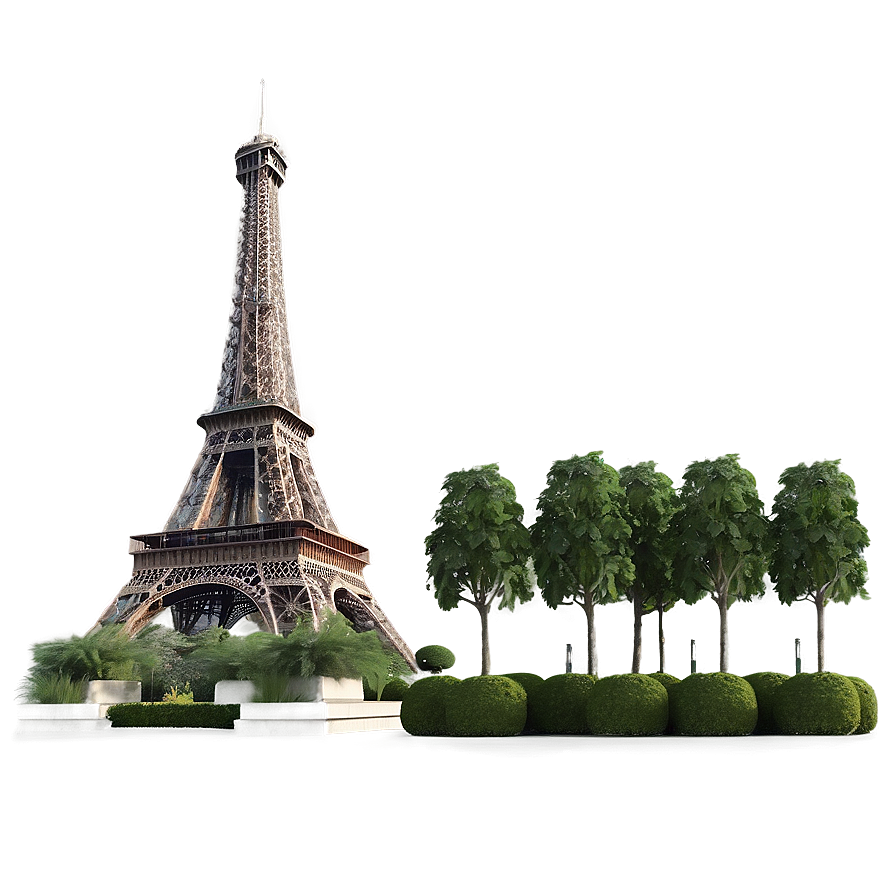 Torre Eiffel Surrounded By Greenery Png 44