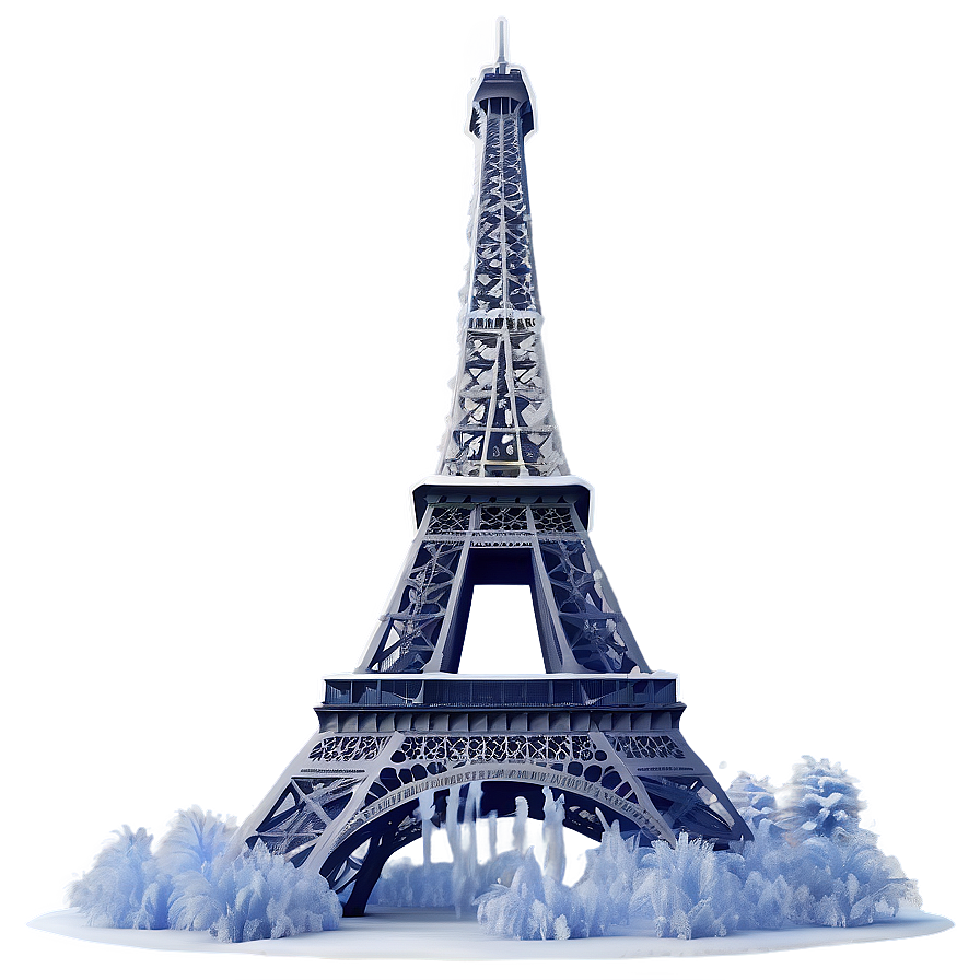 Torre Eiffel Winter Snowfall Png Pbp34