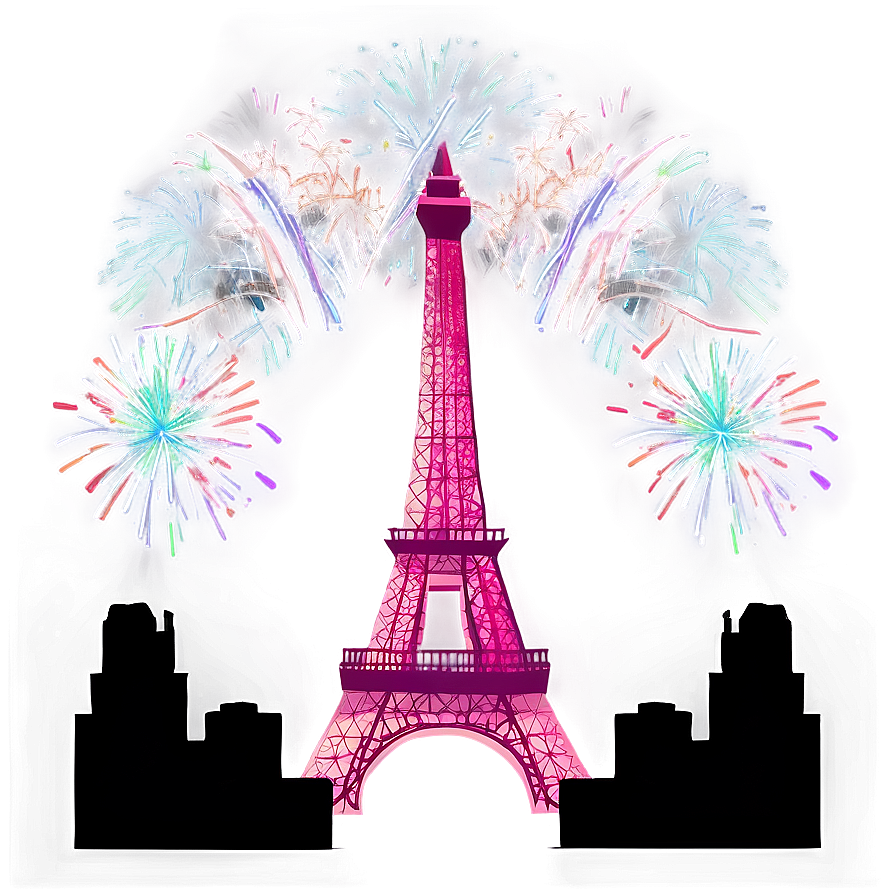 Torre Eiffel With Fireworks Display Png 90