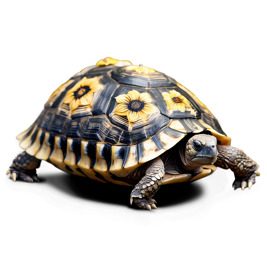 Tortoise With Flowers Png Maj76