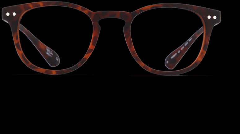 Tortoiseshell Round Glasses Black Background