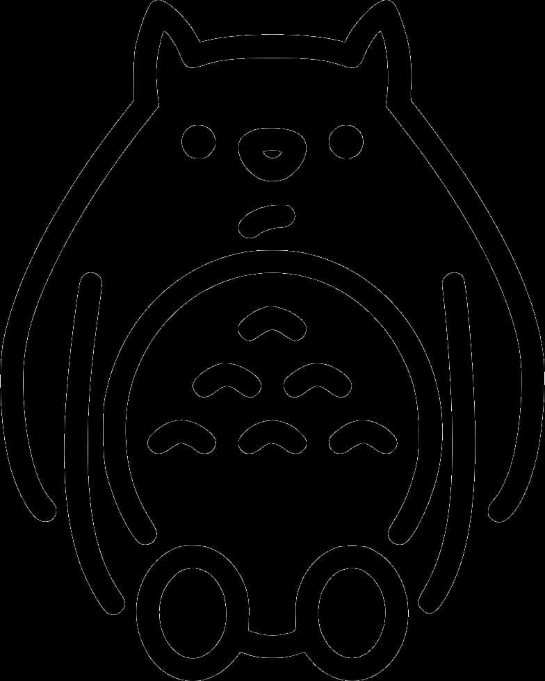 Totoro Outline Art