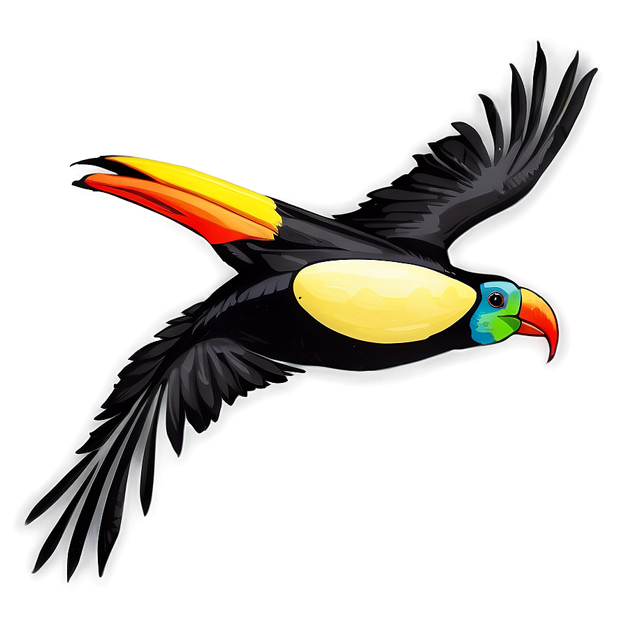 Toucan In Flight Silhouette Png 91