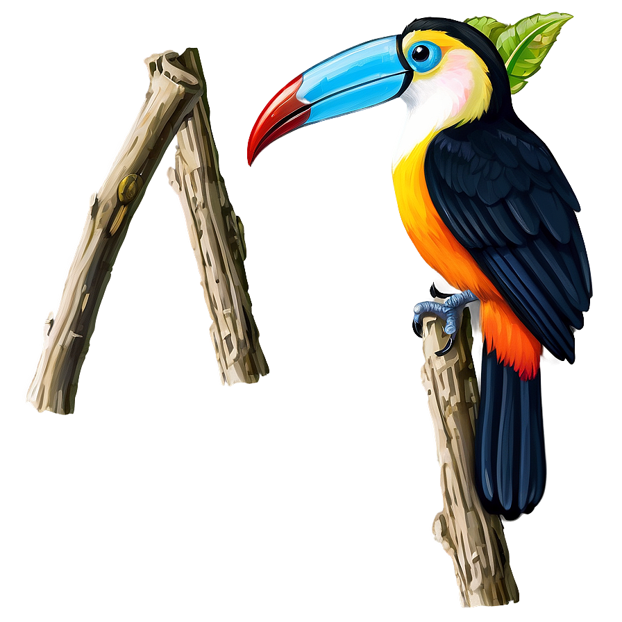 Toucan On Branch Png Bjj16